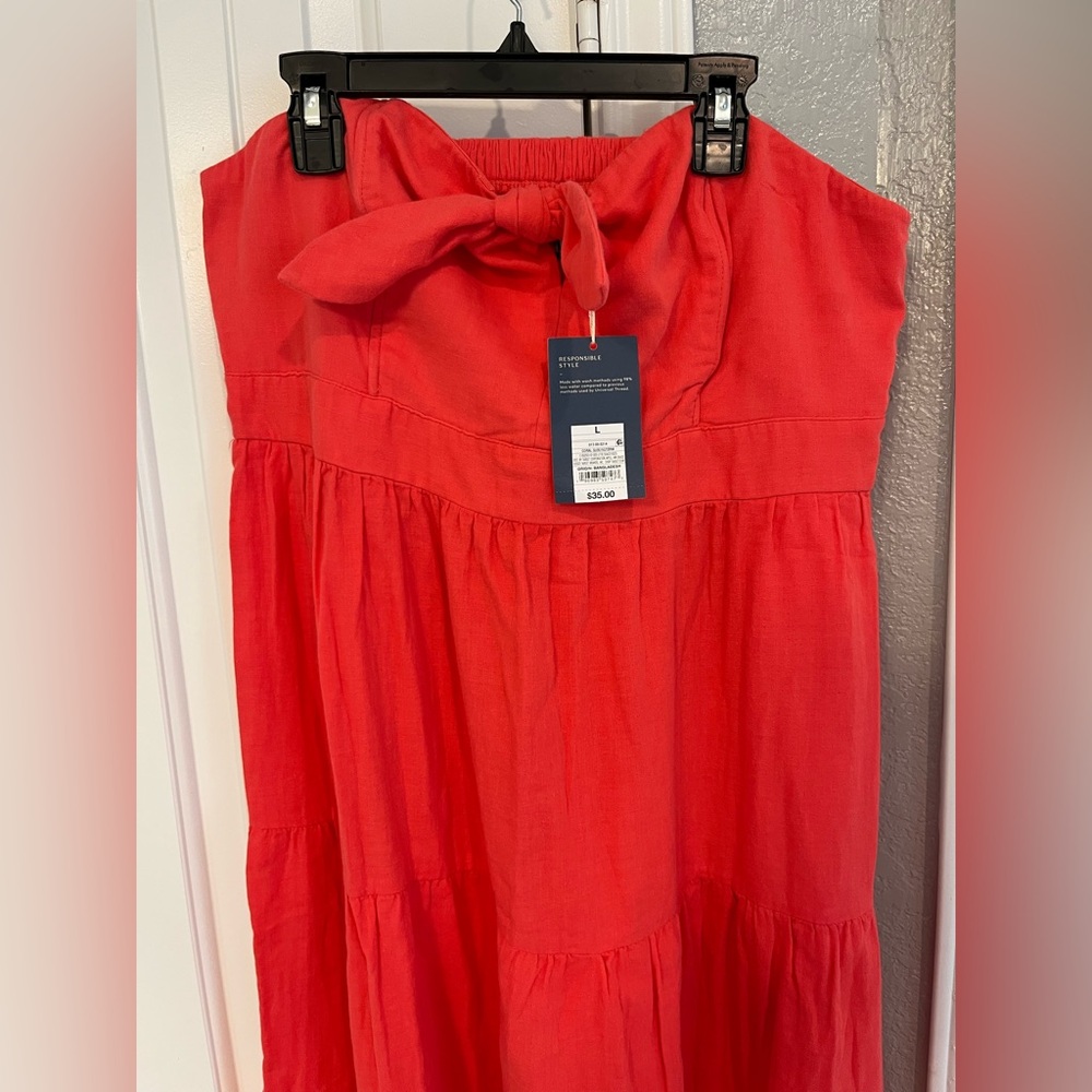 Universal Thread Strapless Tiered Midi Cotton Dre… - image 5